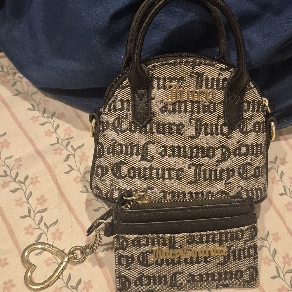 Juicy Couture Black and Cream Mini Bag Duo